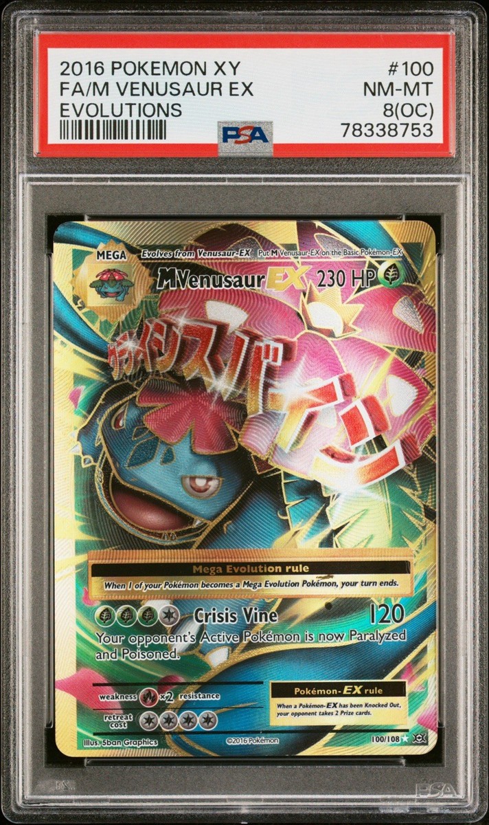 PSA 8(OC) Pokémon XY Full Art M Venusaur EX Evolutions #100