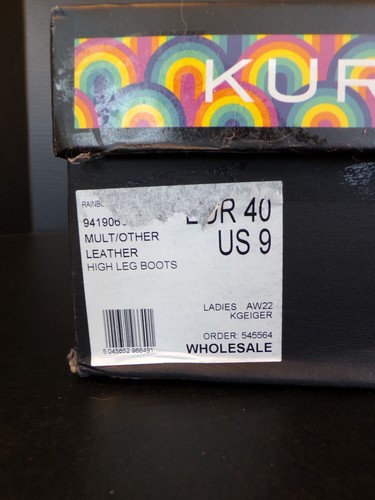 Kurt Geiger London Kensington Rainbow Damen-Lederstiefel mit hohem Beinausschnitt Größe 9 - Bild 24 von 24