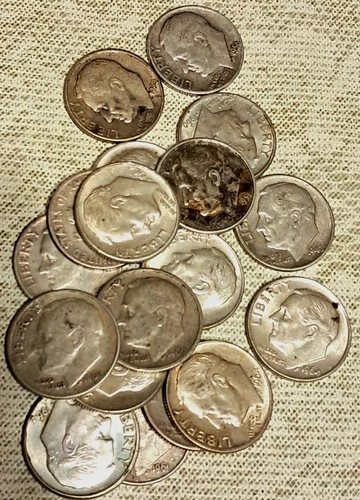 $1.80 Face Roosevelt Dimes, 1964 and Many Earlier  Circulated & BU !