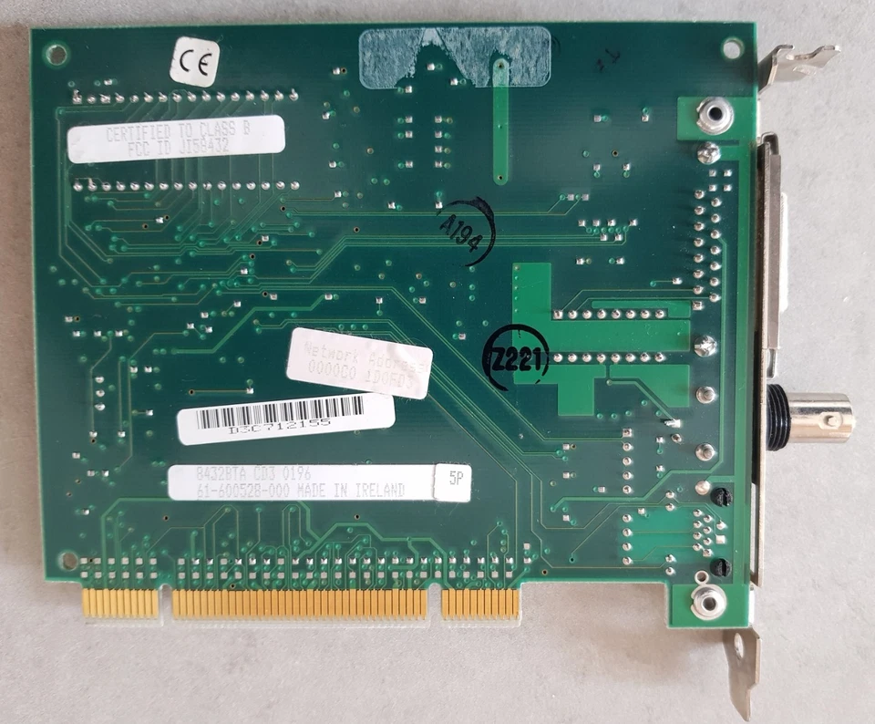 SMC 8432BTA Netzwerkkarte, PCI mit Anschlüssen RJ45 & BNC & AUI, 10 MBit/s - Bild 2 von 3