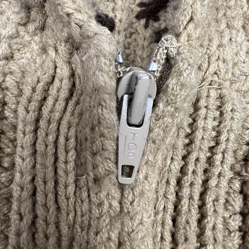 Vintage 60s Shawl Collar Cowichan Knit Sweater Cardigan Men Medium Horse Western - Bild 3 von 7