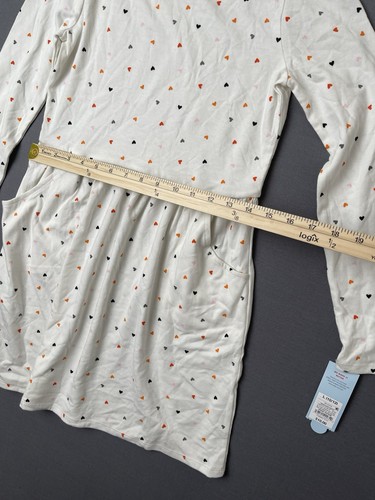 Cat & Jack Cream Heart Long Sleeve Dress Size LARGE(10-12) - Picture 10 of 12