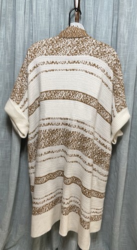 Ava & Viv 4X Cardigan Pullover vorne offen Staubtuch braun und creme marmoriert - Bild 11 von 13