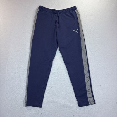 Puma SE Way 1 Sweatpants Men's Large  Blue  Tapered Leg Logo Drawstring Stretch