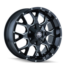 20x9 Mayhem Warrior Black W/Milled Spokes Wheels 6x135/6x5.5 (0mm) Set of 4