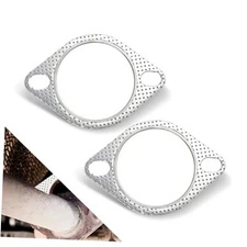 2 PCS Car Exhaust Gasket, 2.5"/63mm Long Hole Type Two-Hole Waterproof Metal 