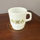 Vintage Fire-King Meadow Green Milk Glass Mug Produced by Anchor Hocking USA MCM