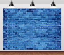7x5ft Blue Brick Wall Backdrop Photography Background Birthday Party Decor
