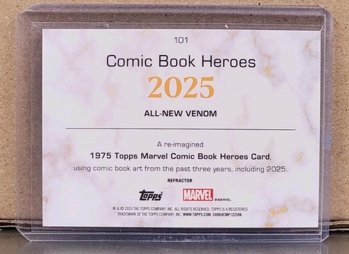 Venom 2025 Topps Marvel Comic Book Heroes - All New Venom (Refractor) #101 - Picture 2 of 2