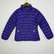 Patagonia Jacket Girls Large 12 Purple Down Sweater Puffer Lightweight