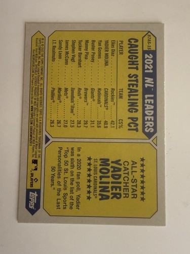 2022 Topps Series 2 1987 Topps All-Star Baseball Yadier Molina #87AS-15 - Bild 2 von 2