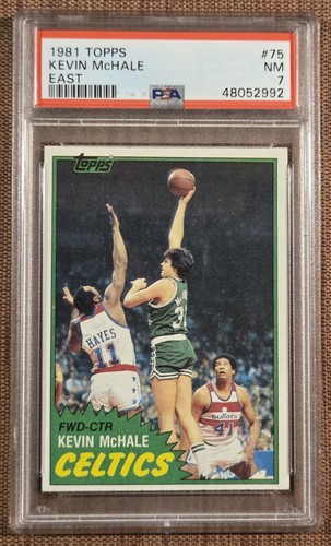 Tarjeta de baloncesto 1981 Topps #75 Kevin McHale Boston Celtics novato PSA 7 casi nueva radiocontrol - Imagen 1 de 3
