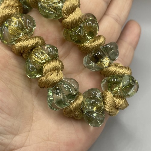 Vintage Handmade Necklace Melon Glass Beads Nigh Purity Qu Sparkle And Shine - Picture 10 of 10
