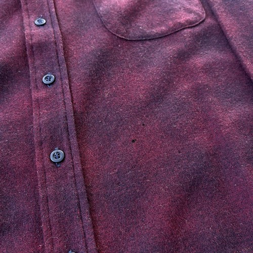 Vintage Red Black Shadow Plaid Wool Pendleton Flannel Shirt M - Picture 3 of 7