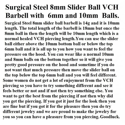 ALLE LÄNGEN: VCH 8mm SLIDER BALL Langhantel, Chirurgenstahl sterilisieren. - Bild 4 von 10