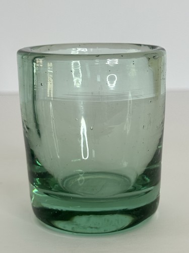 Blown Glass Tumble Up Set Carafe and Cup Beside or Bar Decanter Recycled Glass - Picture 10 of 17
