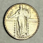 1930 STANDING LIBERTY silver quarter. Lustrous choice AU-UNC slider. #rd1