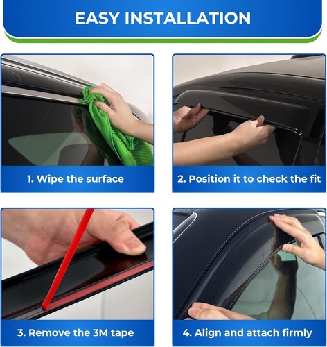 Visera de ventana KPY compatible con Lincoln MKT 2010, protector de lluvia 10 MKT, negra  - Imagen 6 de 6