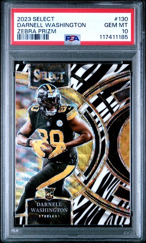 2023 Select Premier #130 Darnell Washington Zebra SP Pittsburgh Steelers PSA 10