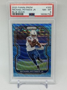 2020 Prizm Blue Wave Prizm 21/199 Michael Pittman Jr #333 PSA 8 Rookie RC
