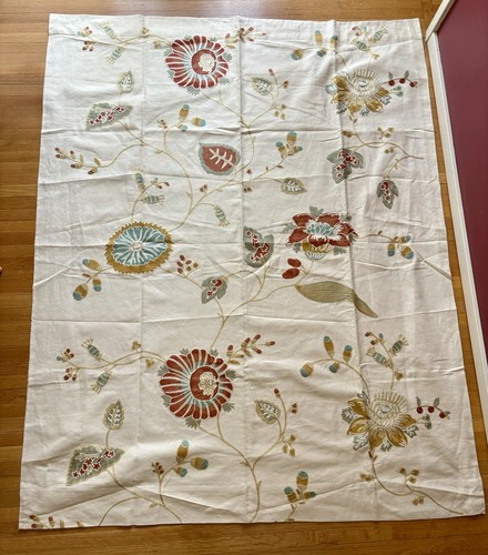 Pottery Barn Margaritte Crewel Drape Panel 50” x 63” 1 Panel Linen Cotton Floral - Picture 8 of 8