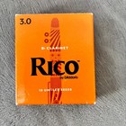 Rico Bb Clarinet Reeds Strength 3.0 RCA1030 Partial Box of 8 Unfiled Reeds