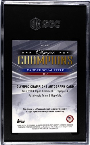 2024 Topps Chrome US Olympics OCA-XS Xander Schauffele Auto Gold 43/50 SGC 9! - Picture 2 of 4