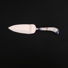 Vintage Sheffield England Pie Cake Server Blue Porcelain Handle Charcuterie