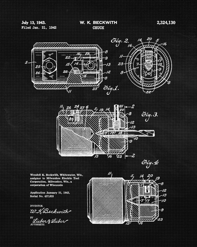 Classic Handyman Tools Patent Prints 6 (8x10) for Home Milwaukee Work Office Fan - Picture 8 of 12