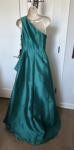 NWT Adrianna Papell Womens Teal Blue Formal Evening Dress Gown Long sz 4 flaw - Picture 3 of 6