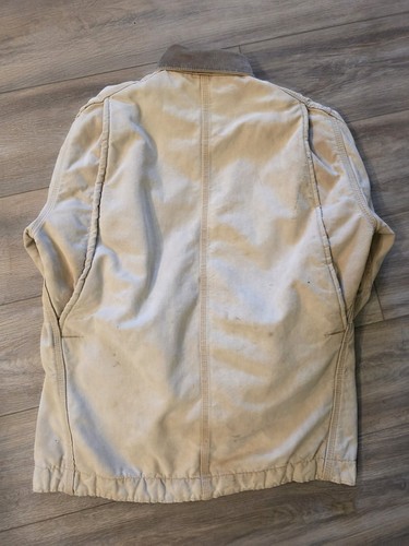 VINTAGE 70s Carhartt Jacket Mens SMALL Chore Coat Distressed Thrashed Old Logo - Bild 6 von 18