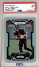 Bijan Robinson 2023 Prizm #305 Silver Prizm PSA 9 Mint Rookie Card ATL Falcons