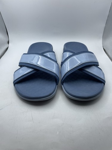 Vionic Women's Merced Cross Strap Slide Sandal Size 6 Blue - Picture 6 of 9