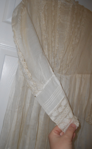 Vtg 1890s 1900s Victorian Edwardian DAY DRESS Lace Lawn Cotton FINE Handmade - Picture 4 of 24