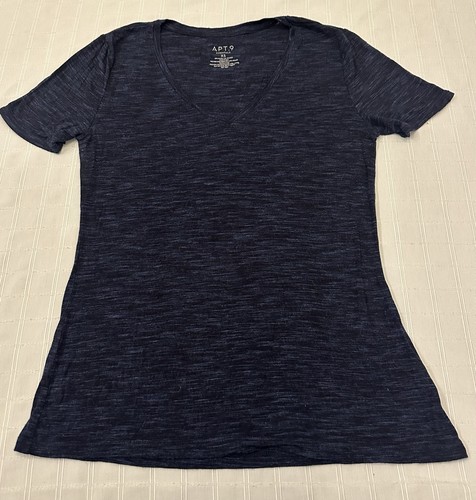 Apt. 9 Essentials Top meliert dunkelblau Midnight V-Ausschnitt Viskose Elasthan XS - Bild 1 von 8