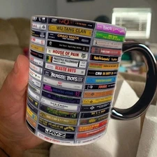 SALE! Classic 80s & 90s Hip Hop Cassette Mug, Retro Music Lover Coffee Cup