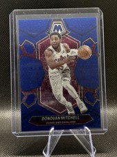 2023-24 Panini Mosaic Donovan Mitchell #143 Fast Break Blue Mosaic Prizm /85