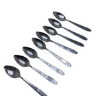 8 Grapefruit or Fruit Spoons Serrated Edge Stainless Steel 6" Long