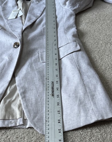 NEW Banana Republic Blazer Women SZ 0 Oatmeal Linen Blend Jacket Classic Career - Picture 15 of 18