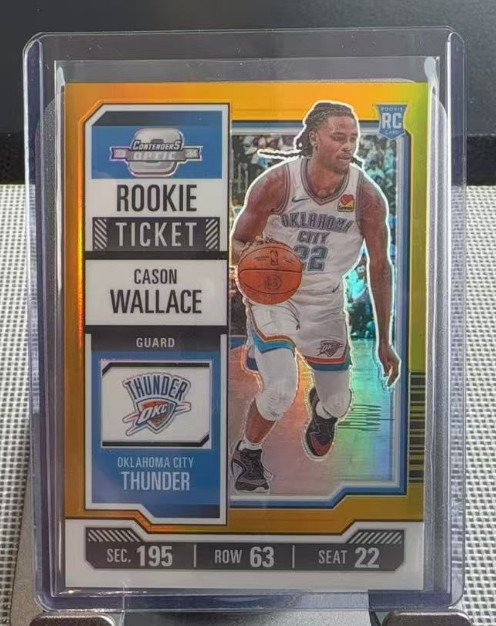 Cason Wallace 2023-24 Contenders Optic 05/10 Gold Rookie Ticket RC #10