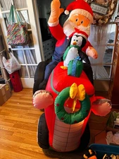 5 x 5' Gemmy Christmas Holiday Inflatable ~ Rocking Motion, Santa on a Tractor