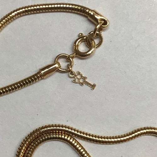 Vtg Crown Trifari Modern Goldtone Cage White Enamel Pendant Snake Chain Necklace - Picture 14 of 15