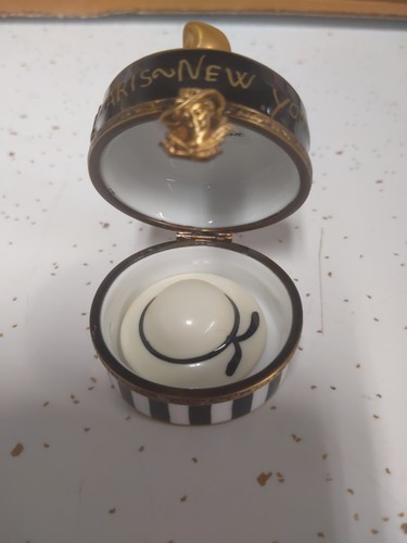 Limoges Peint Main Trinket Hat Box - Picture 2 of 18
