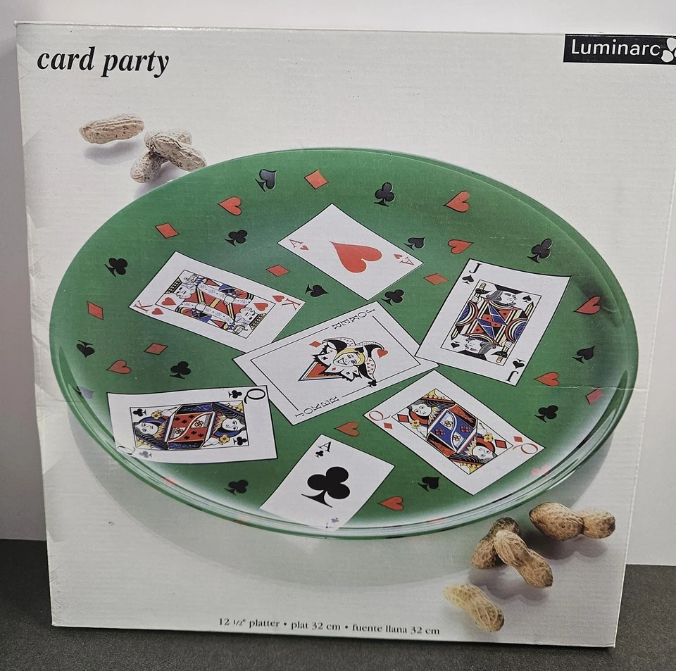 Plato para servir tarjetas de fiesta Luminarc 12 1/2" de vidrio - Hecho en Francia Foto 4 de 4