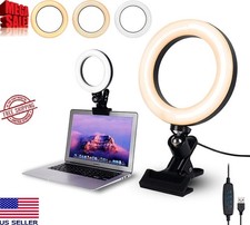 6 " USB Clip-On Ring Light with Clamp Mount, 3 Light Modes 10 Brightness Level