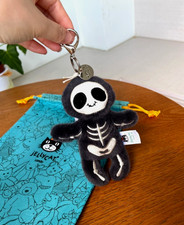 Jellycat Skeleton Bob Plush Bag Charm Keychain Spooky Halloween Doll Toy   New