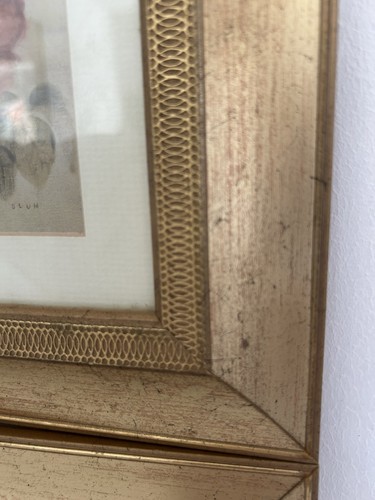Cheri Blum Framed & Matted Cracked Linen Style Floral Art Prints X 2 Cottagecore - Picture 7 of 12