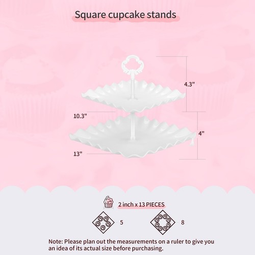 Pack of 10 Cake Stand Set with 3 x Two-Tier and 3 x Three-Tier Cupcake Stands... - Picture 4 of 5