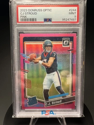 CJ Stroud 2023 Panini Donruss Optic Pink #244 PSA 9 MINT Rated Rookie Texans