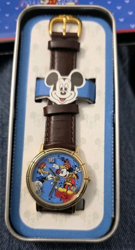 NEU Old Stock Band Leader Mickey by Fossil Armbanduhr Retired 1990s Disney Store - Bild 5 von 6